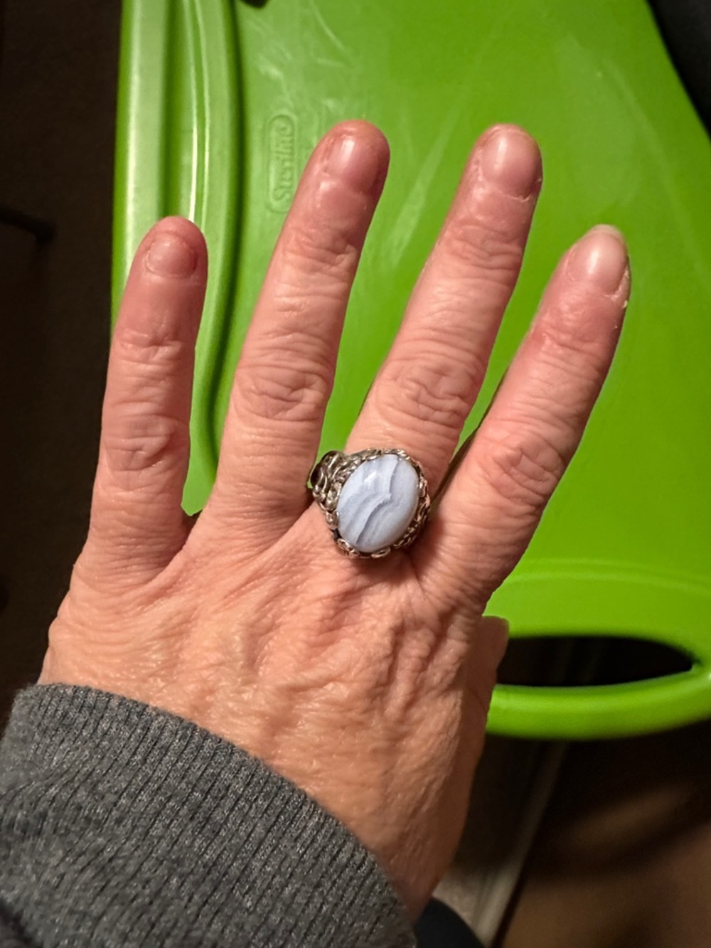 92.5 Blue Lace Agate Ring - Picture 11 of 11